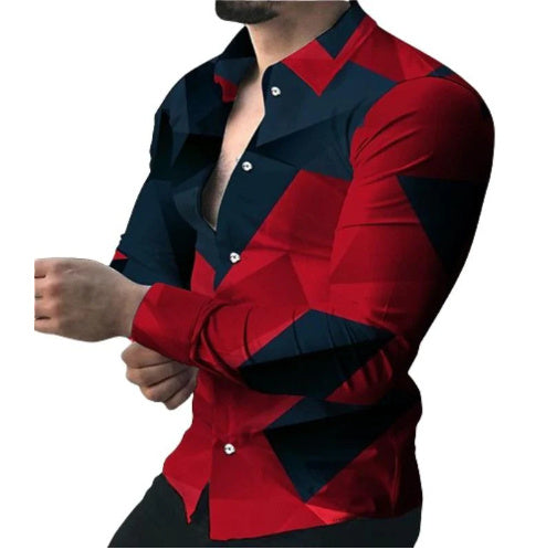 Printed Casual Long Sleeve Shirt For Men Ooho