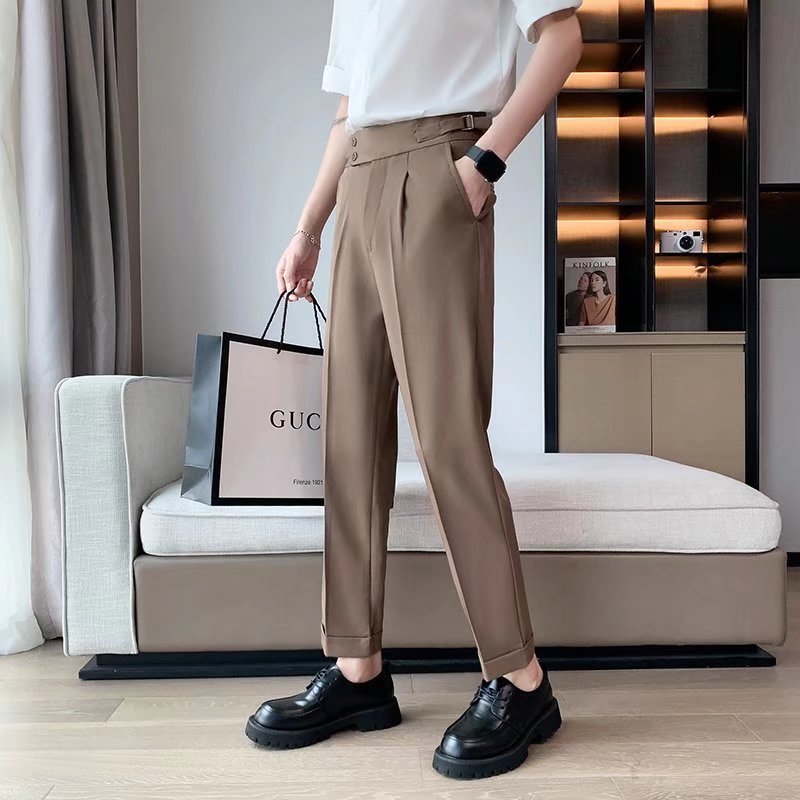 Draping Cropped Small Suit Pants Men Ooho
