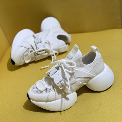 Ins Summer Breathable Mesh Leather Casual Sneakers For Women Ooho
