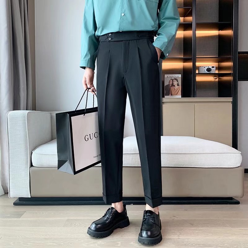 Draping Cropped Small Suit Pants Men Ooho