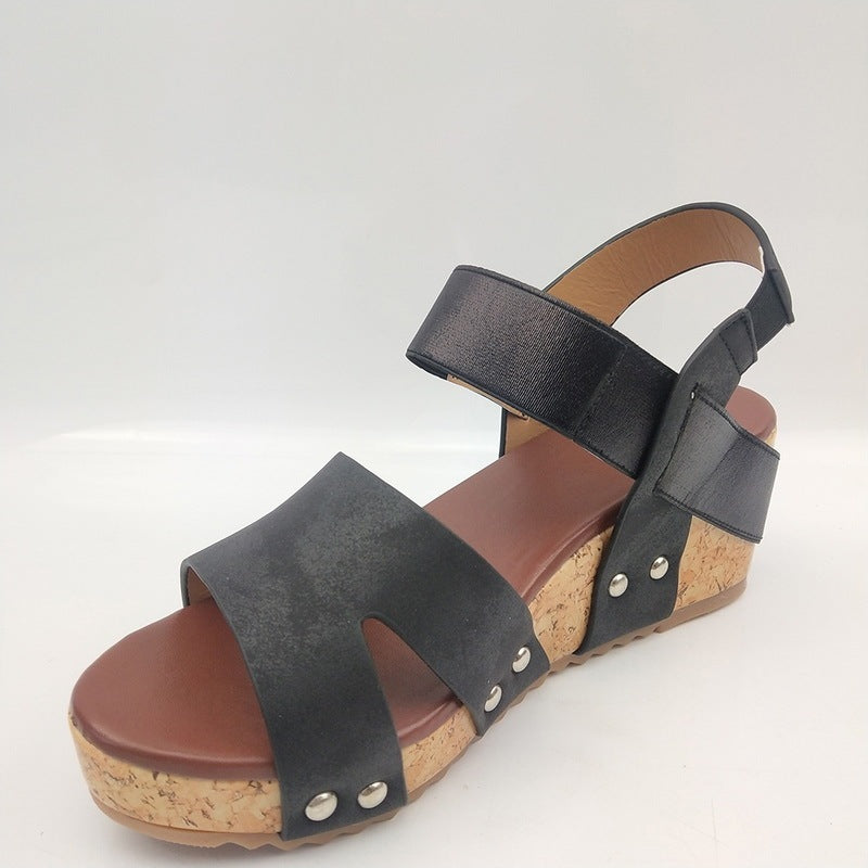 Wedge heel Roman women's high heel sandals Ooho