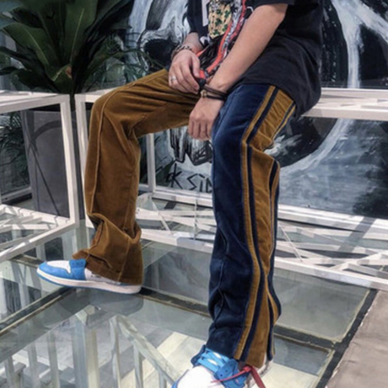 Velour Track Pants Men Women Hip Hop Fashionable Velvet Pan Ooho