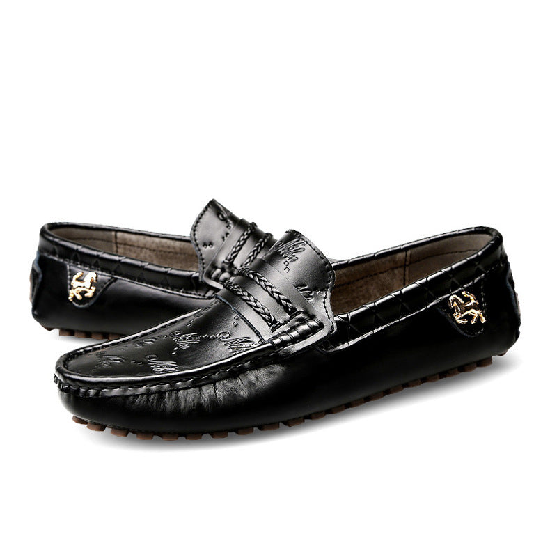 Plus Size Driving Shoes Authentic Leather Loafers Men Ooho