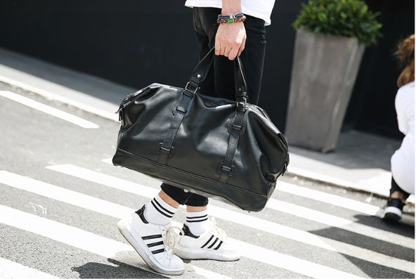 Large-capacity business handbag leather travel bag gym bag fashion men short-distance travel bag men Ooho