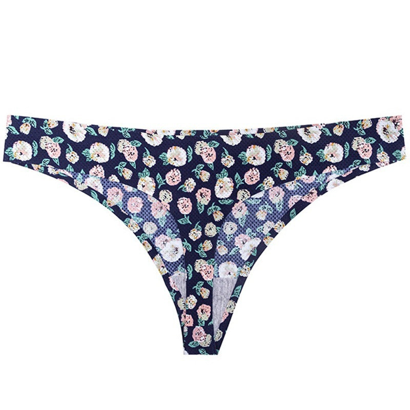 Printed Breathable One Piece Low Waist Thong Women Ooho