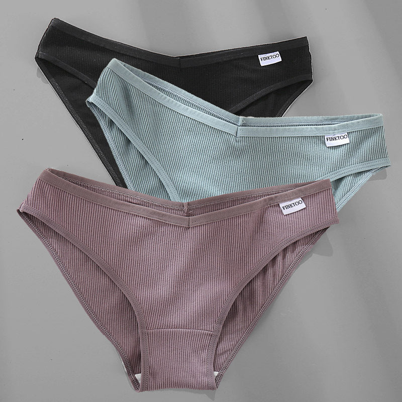 3PCS M-4XL Cotton Panties Female Underwear Sexy Women Briefs Ooho