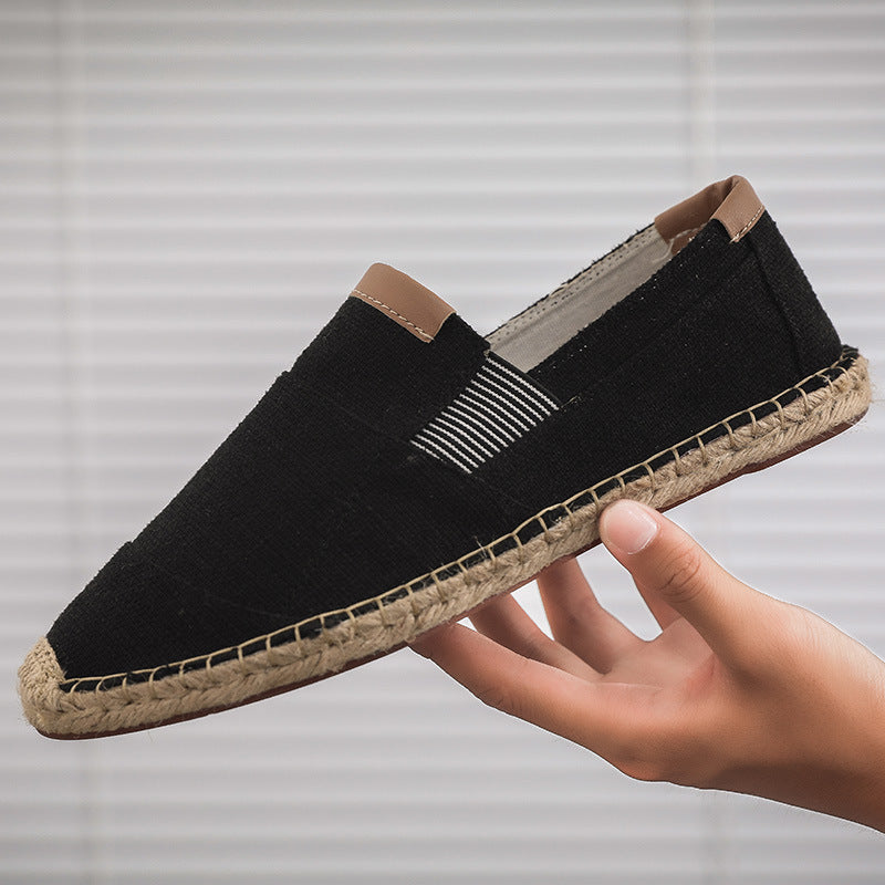 Handmade straw shoes canvas shoes Ooho