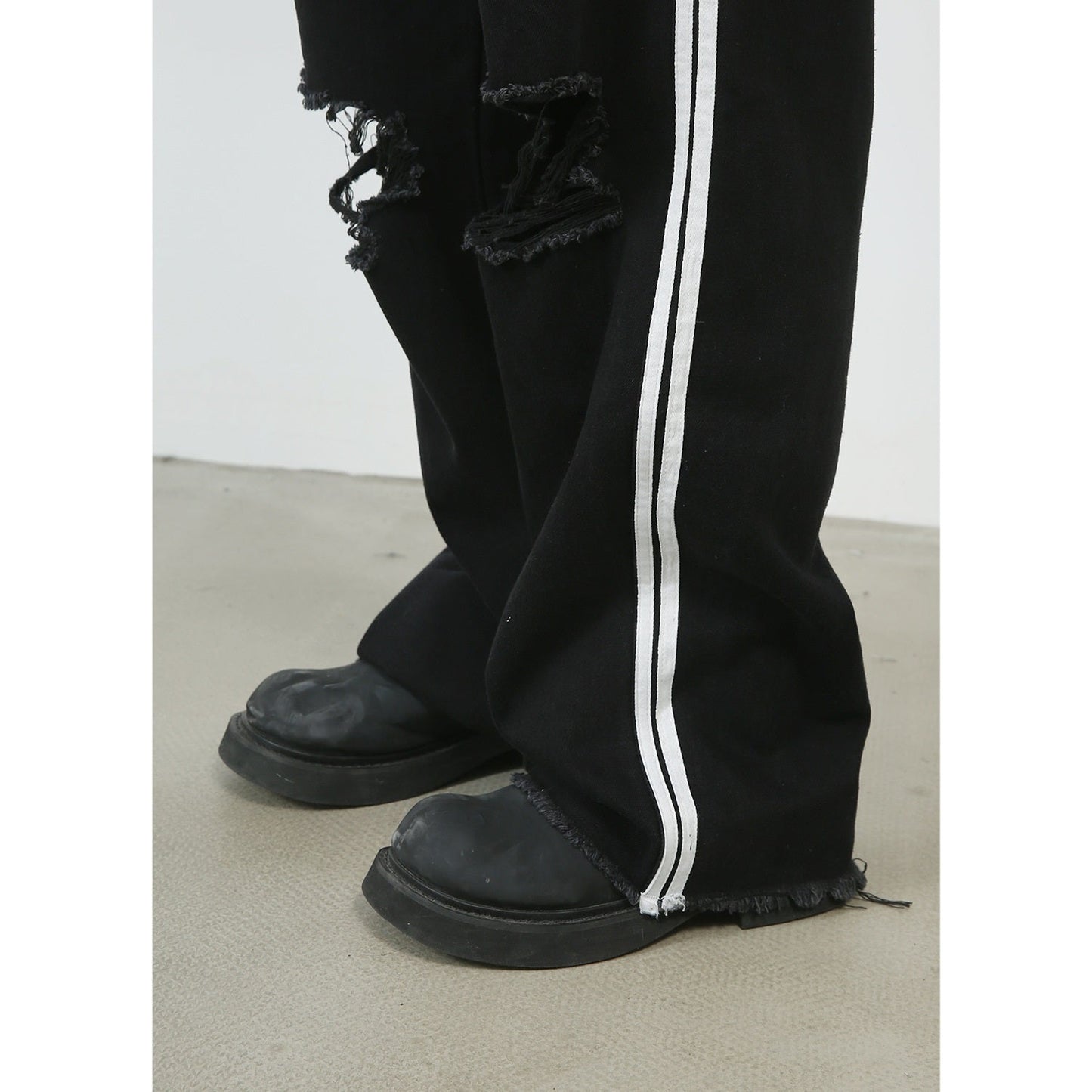 Retro Tattered Jeans Washed Wide-leg Jeans For Men Ooho