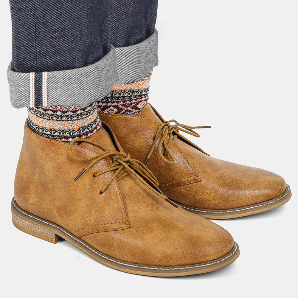 Men's Workwear Boots Retro Color Brushed Large Size Desert Boots Men Ooho