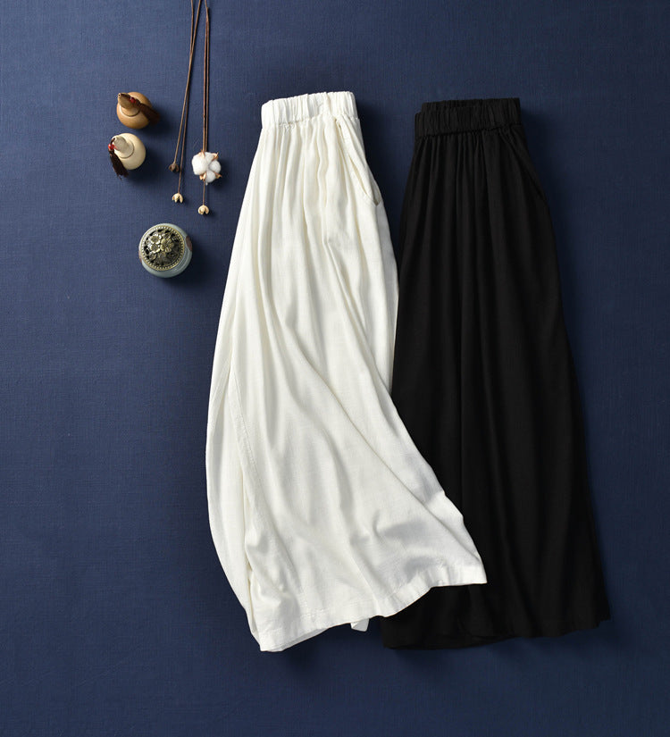 Women’s Linen Stone Washed Slim Fit Travel Culottes | Yoga Lounge Pants Ooho