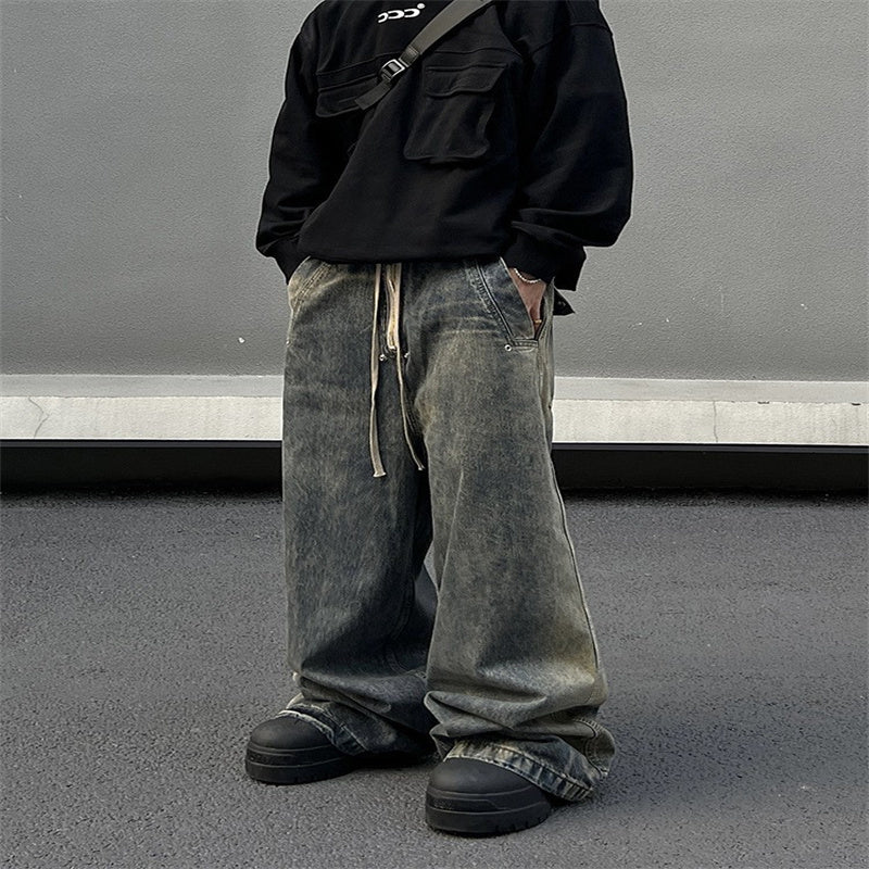 Retro Washed Gradient Jeans For Men Ooho