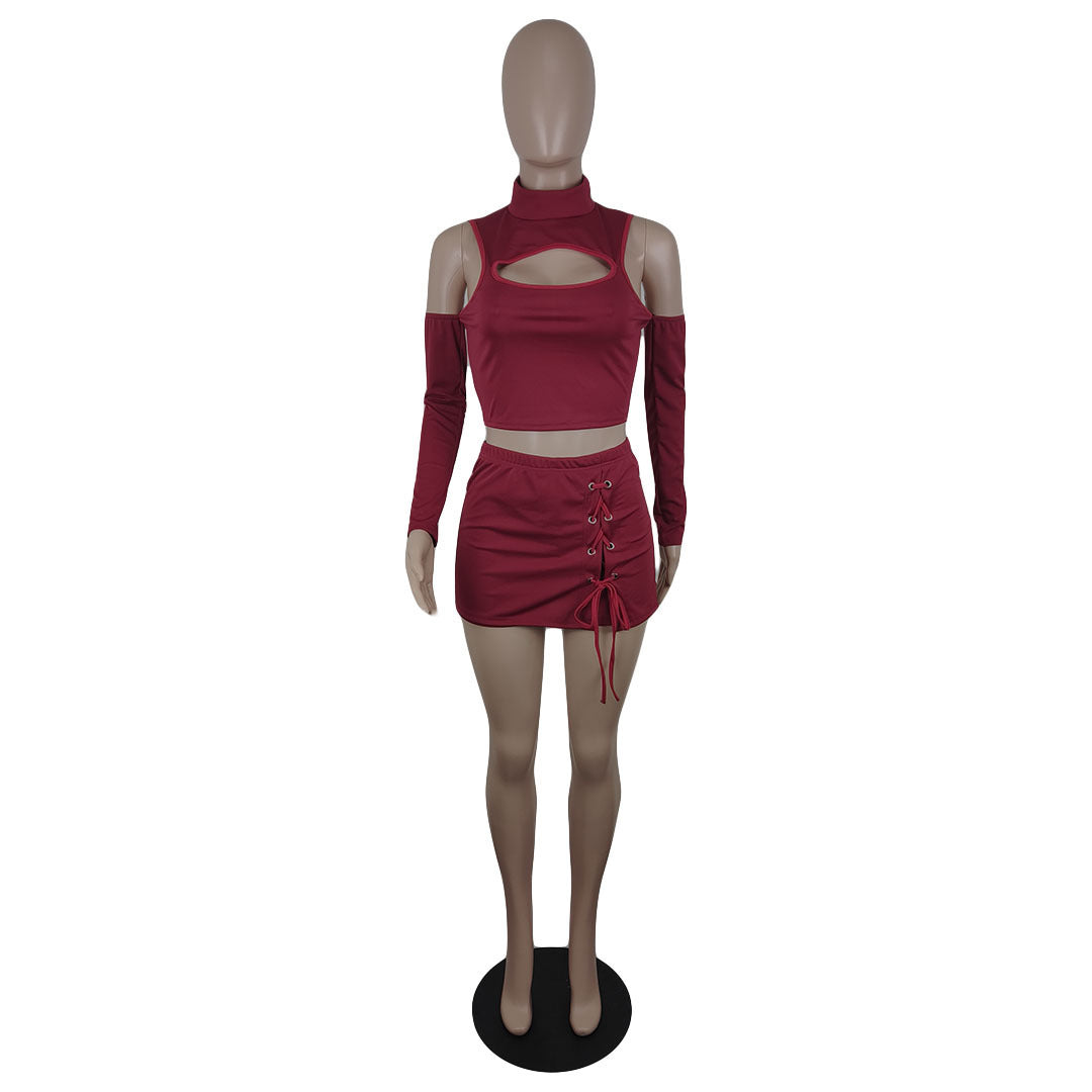 Women’s Eyelet Tie Skirt and Shorts Set | Trendy Two-Piece Summer Outfit for Ladies Ooho