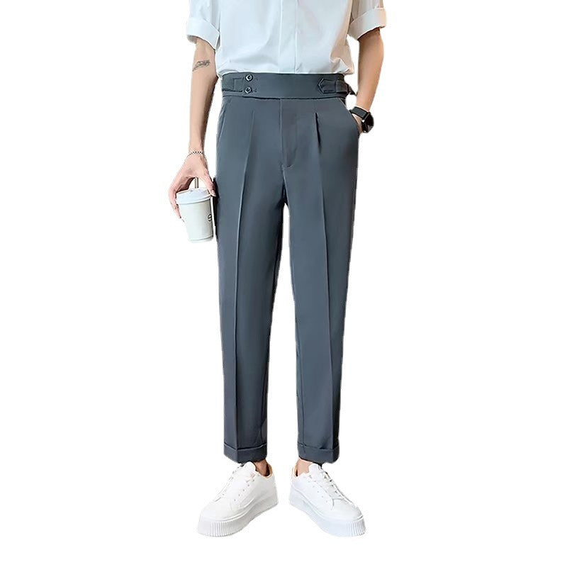 Draping Cropped Small Suit Pants Men Ooho