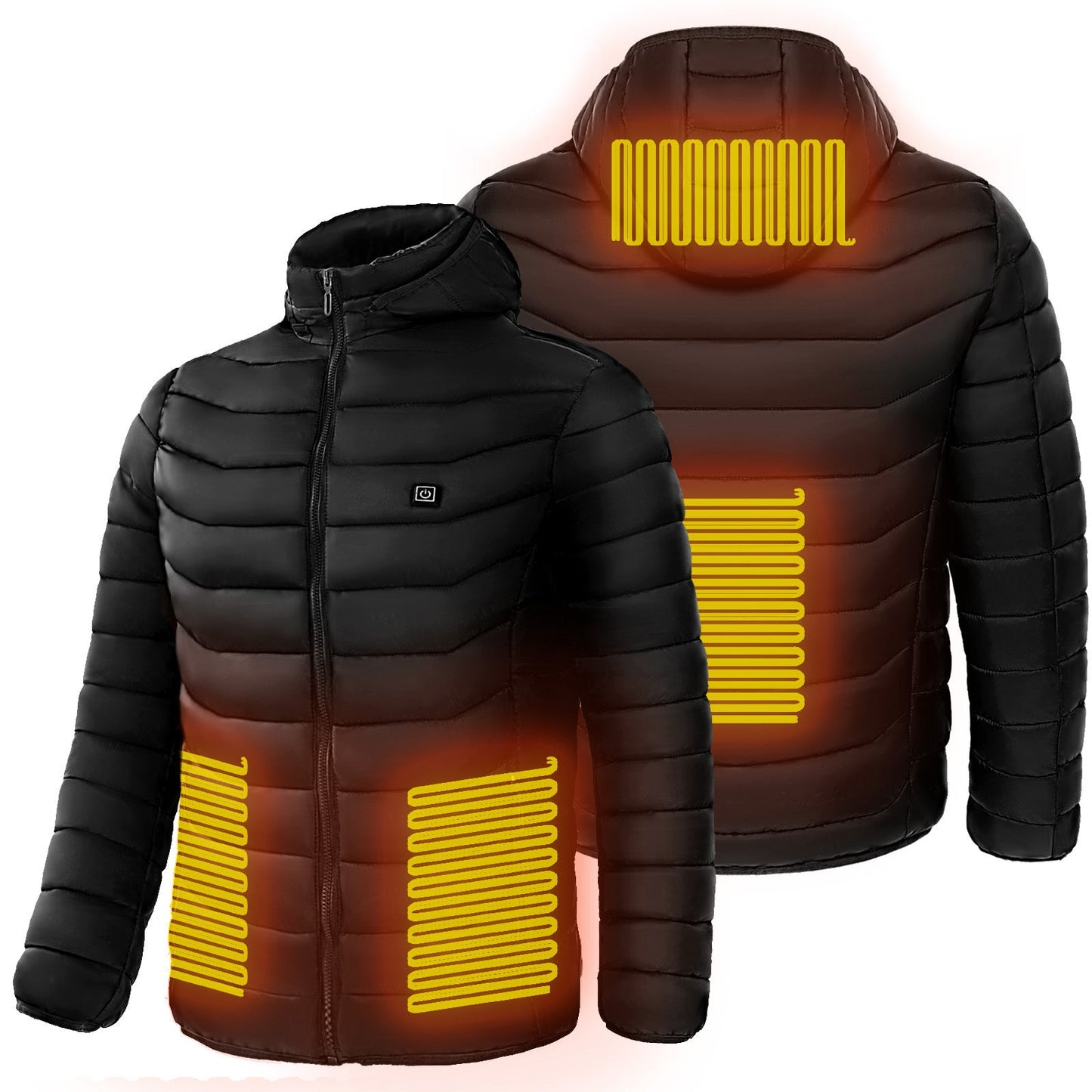 Men Heated Puffer Jacket Electric Heating Coat Insulated Hood Windbreaker Ooho
