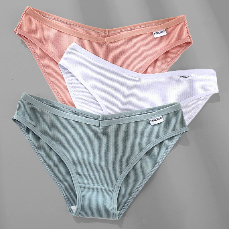 3PCS M-4XL Cotton Panties Female Underwear Sexy Women Briefs Ooho