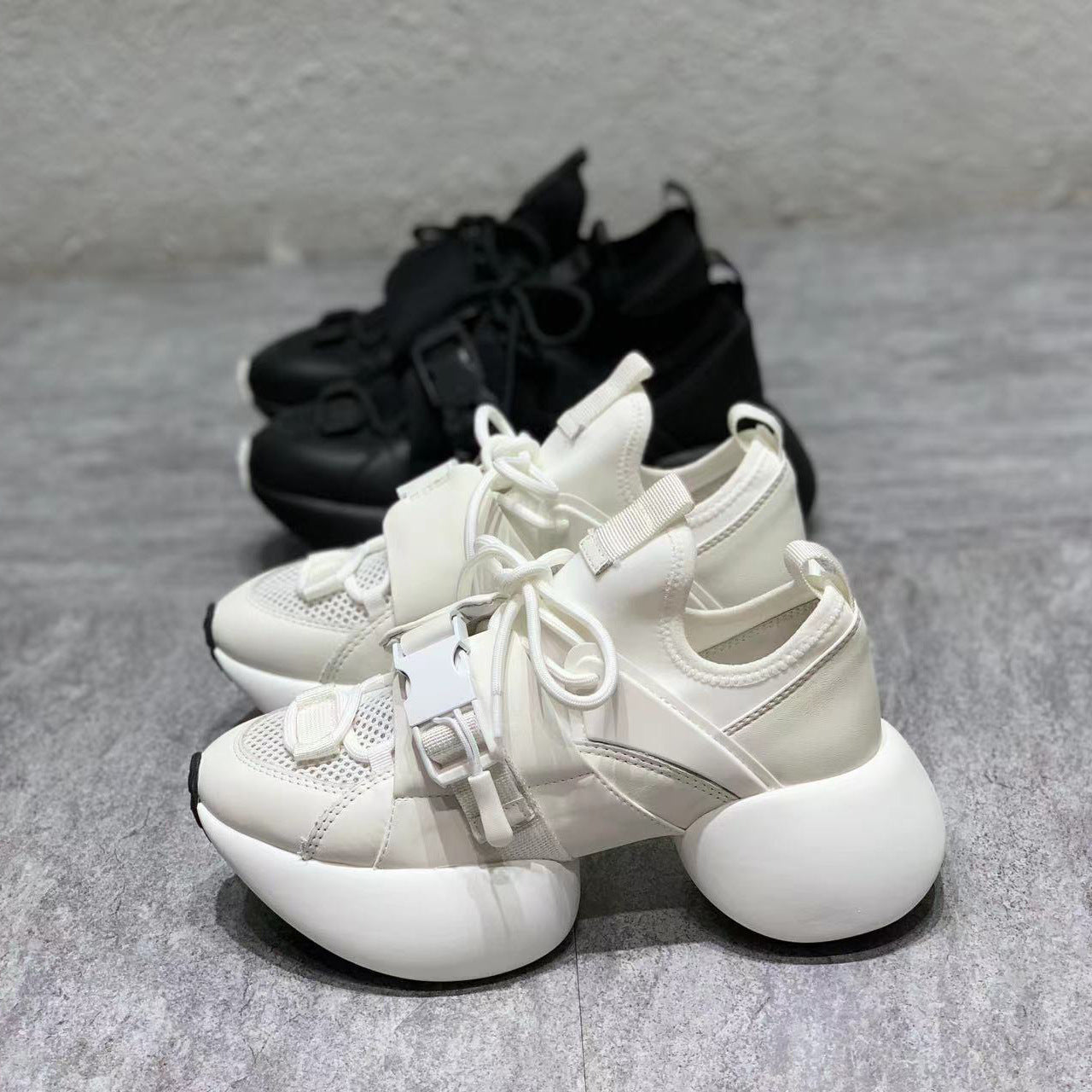 Ins Summer Breathable Mesh Leather Casual Sneakers For Women Ooho