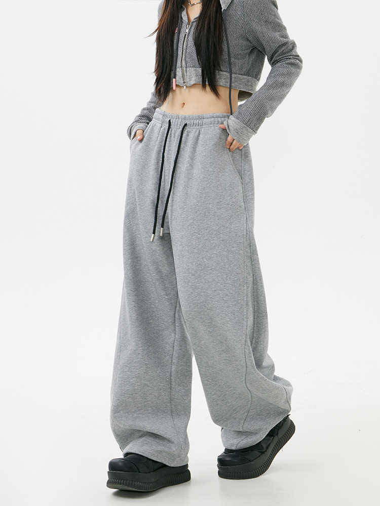 Women’s Gray Draped Sweatpants | Casual Loose Fit Athletic Jogger Pants Ooho