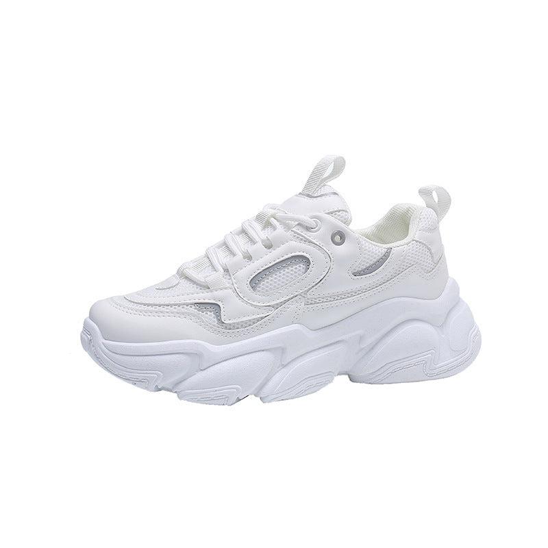Women Sneakers Fashion Mesh Chunky Sneakers Casual Shoes Summer Comfortable Thick Sole White Dad Shoes Ooho