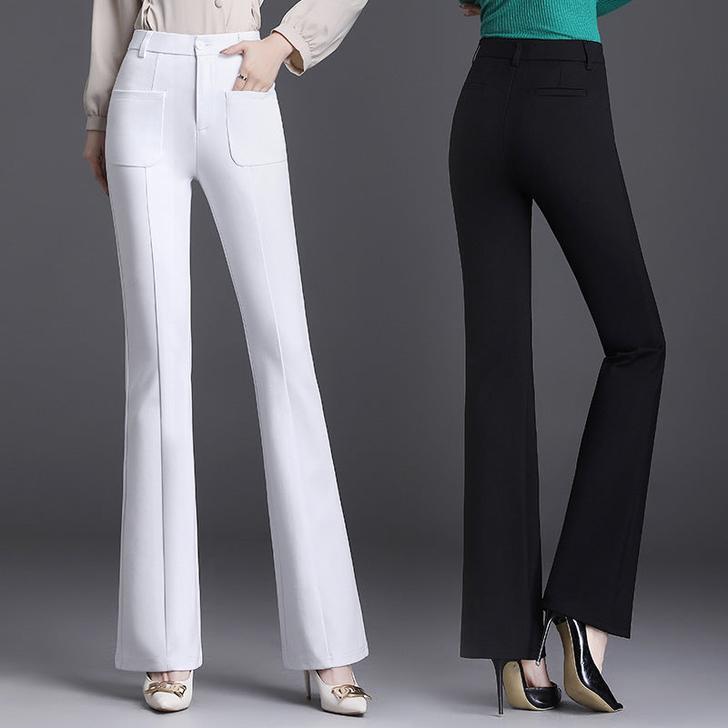 Women’s Flared Wide-Leg Suit Pants | Loose Fit Drooping Slimming Trousers Ooho