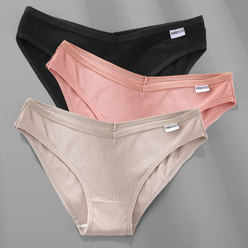 3PCS M-4XL Cotton Panties Female Underwear Sexy Women Briefs Ooho