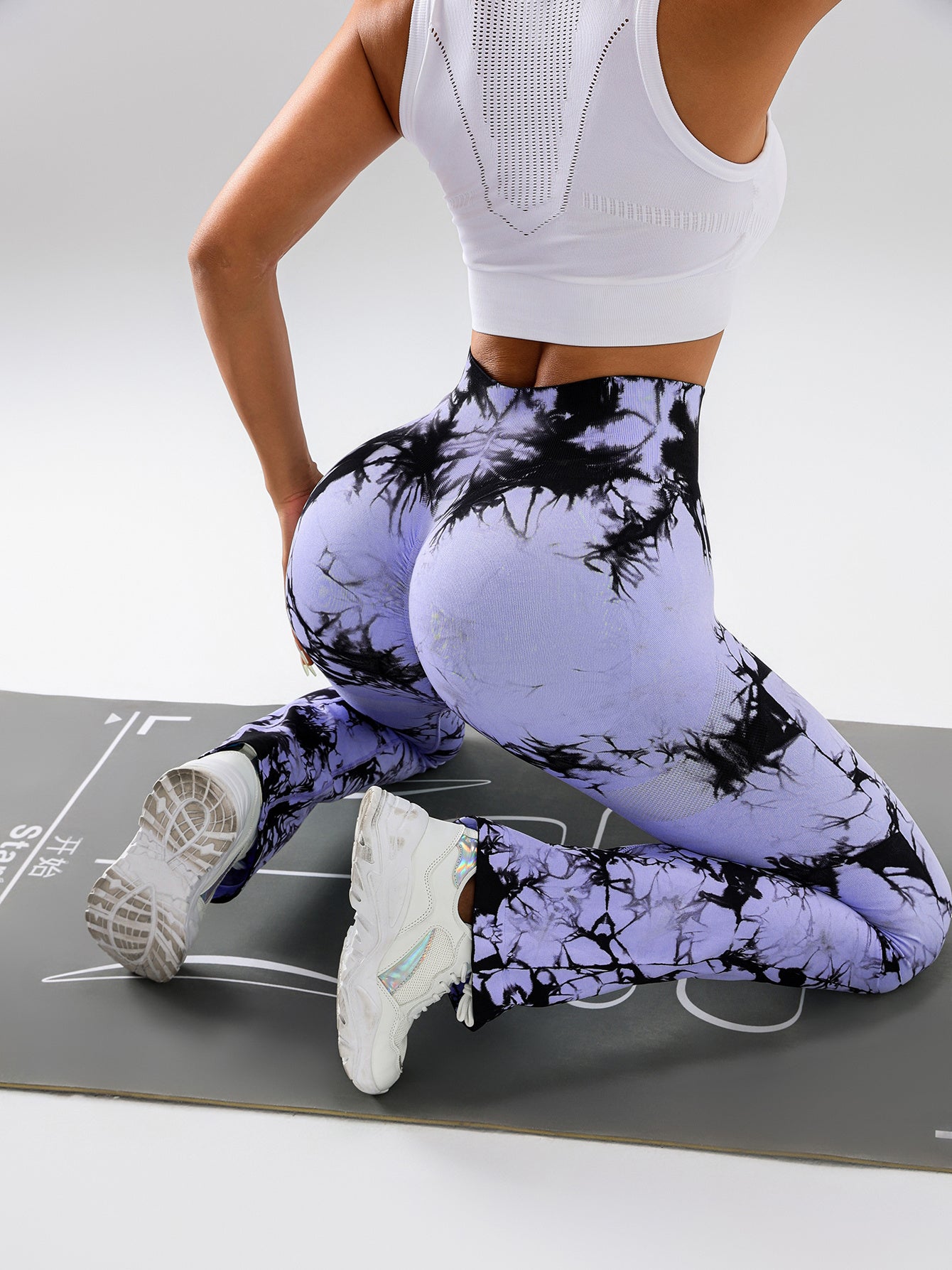 High-Waist Tummy Control Flare Yoga Pants for Women – Tie-Dye Slimming Bootcut Workout Leggings, Stretch Fitness Activewear Ooho