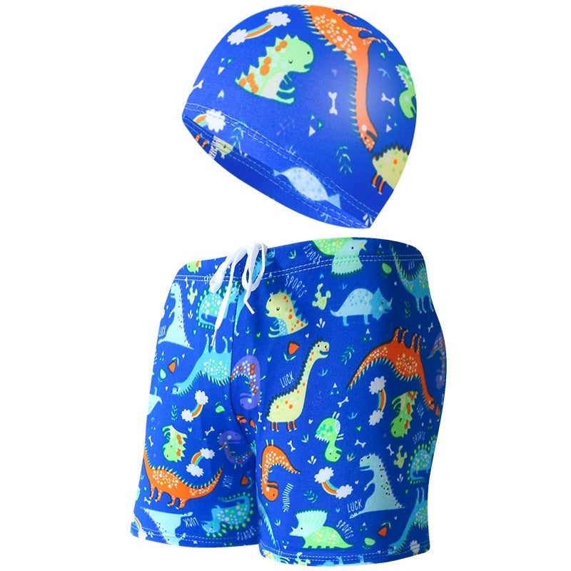 Children's Swimming Trunks Beach Vacation With Swimming Cap Suit Ooho