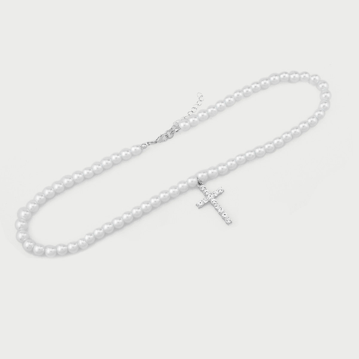 Pearl Cross Necklace Male Hip Hop Ooho