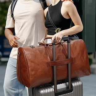 Large Capacity Retro Men Fitness Foldable Luggage Bag Ooho