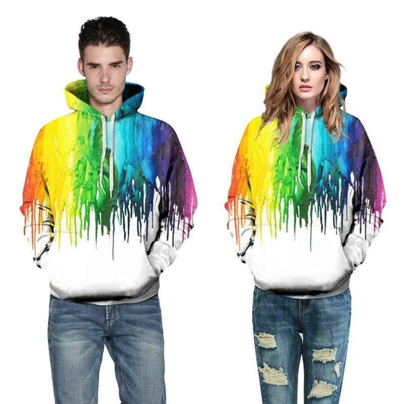 3D Hoodies Men Splatter Colorful Paint Stains 3D Print Sweatshirt Streetwear Pullovers Ooho