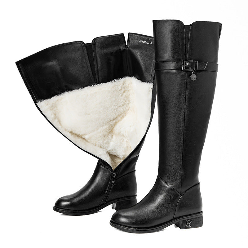 Over The Knee Boots Women Winter New Thickened Warm Ooho