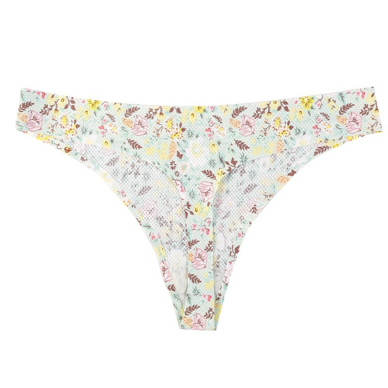 Printed Breathable One Piece Low Waist Thong Women Ooho