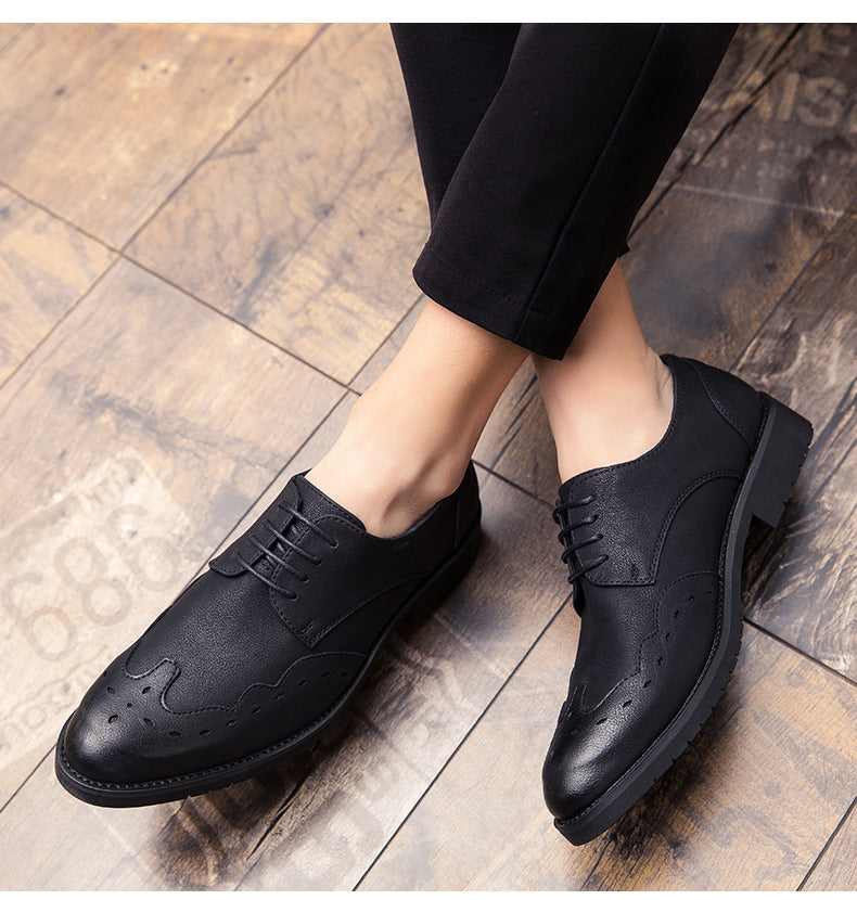 Soft leather pointed shoes men Ooho