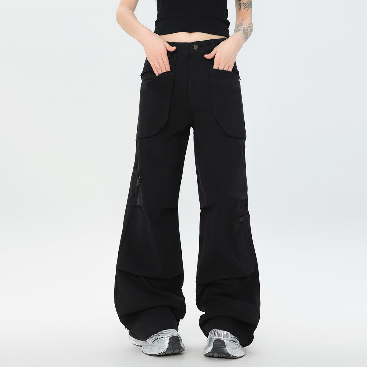 Cotton Loose Straight Cargo Pants Men Ooho