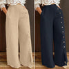 Women’s Slit Wide-Leg High Waist Pants | Loose Urban Casual Street Style Trousers