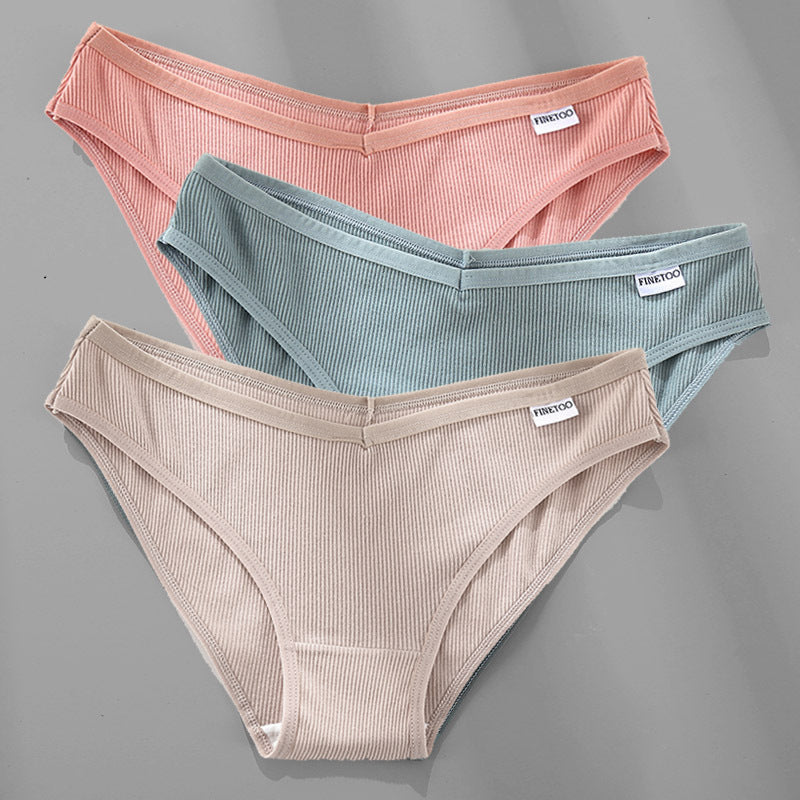 3PCS M-4XL Cotton Panties Female Underwear Sexy Women Briefs Ooho