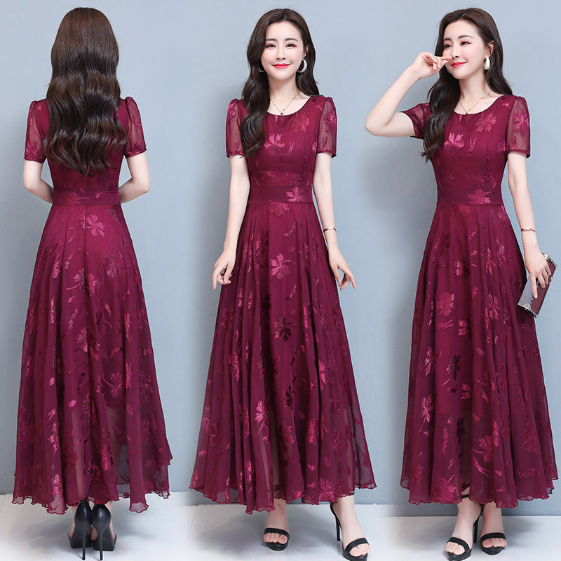 Elegant Navy Print Dodycon Dress | Vintage A-Line Summer Party Dress for Women Ooho