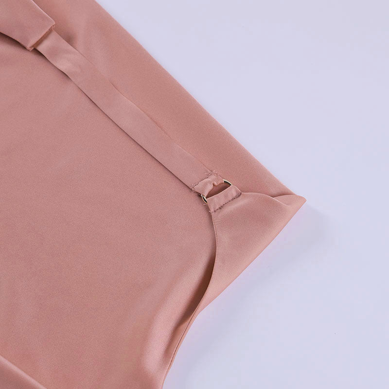 Satin Party Dress V Neck Backless Mini Sleeveless Summer Party Dress Ooho