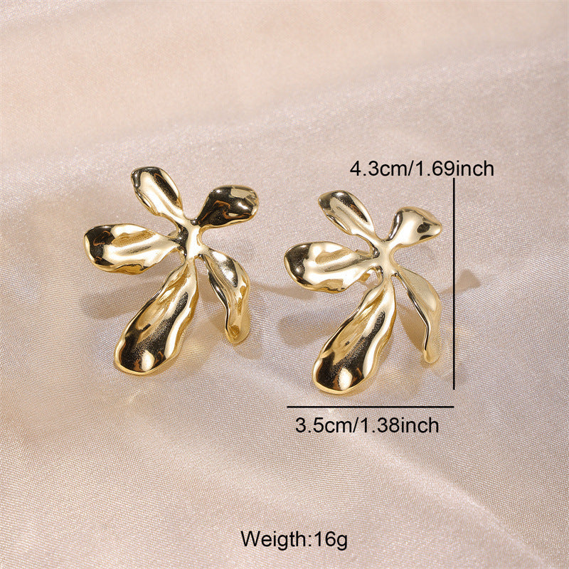 Fashion Metal Flower Earrings For Women Ooho