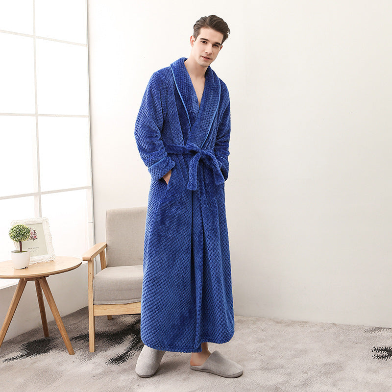 Winter Women Night Gown Couple Robe Men Bathrobe Ooho
