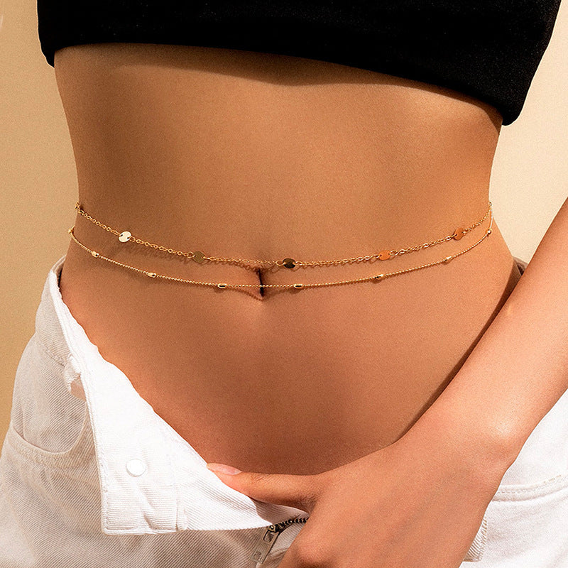 Belly Chain Sexy Body Coin Waist Female Suit For Women Snake Bone Double Layers Jewelry Decor Bra Bikini Beach Harness Jewelry Ooho