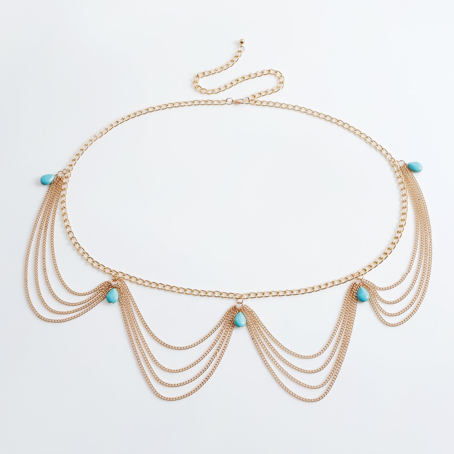 Classic Retro Turquoise Waist Belly Chain For Women Summer Beach Sexy Simple Body Chain Jewelry Accessories Gift Ooho