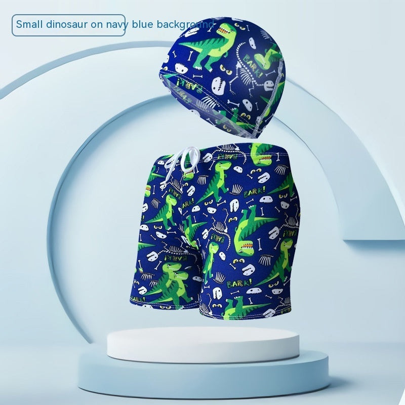 Children's Swimming Trunks Beach Vacation With Swimming Cap Suit Ooho