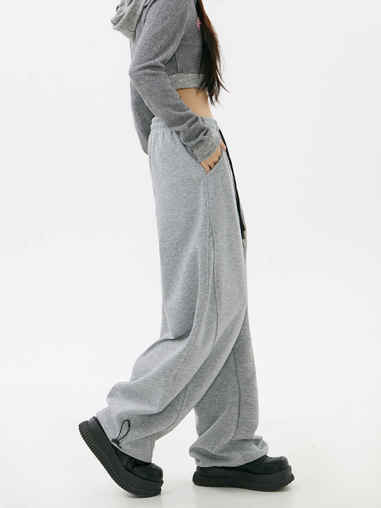 Women’s Gray Draped Sweatpants | Casual Loose Fit Athletic Jogger Pants Ooho
