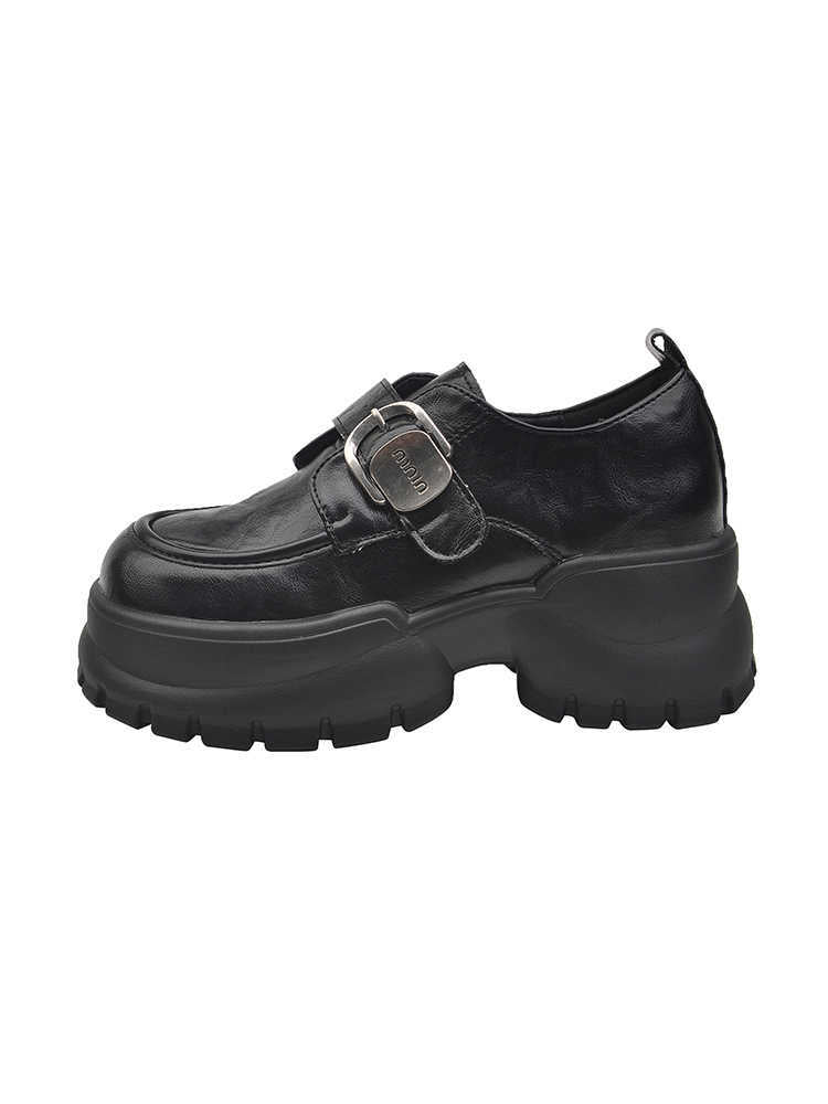 Retro Raise The Bottom Small Leather Shoes Female Loafers Ooho