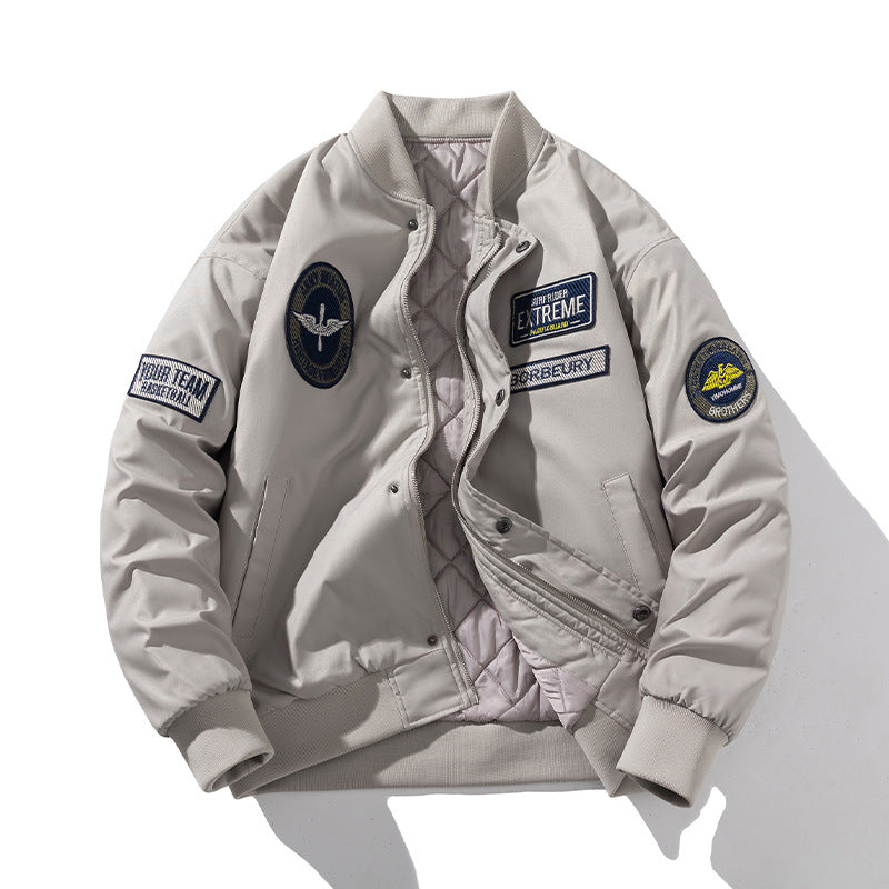 Japanese Style Alphabet Embroidery Bomber Jacket Coat Men And Women Couple Thin Ooho