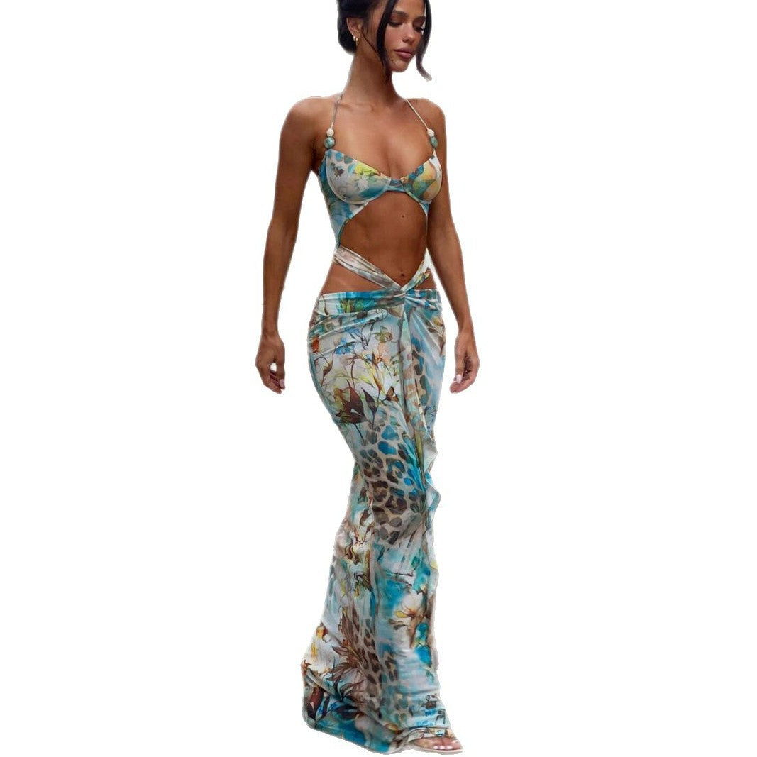 Sexy Bikini Printed Split Women's Swimsuit Swimsuit Female Dress Ooho
