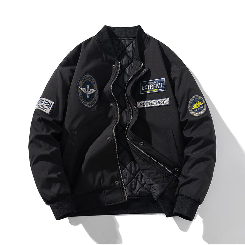 Japanese Style Alphabet Embroidery Bomber Jacket Coat Men And Women Couple Thin Ooho