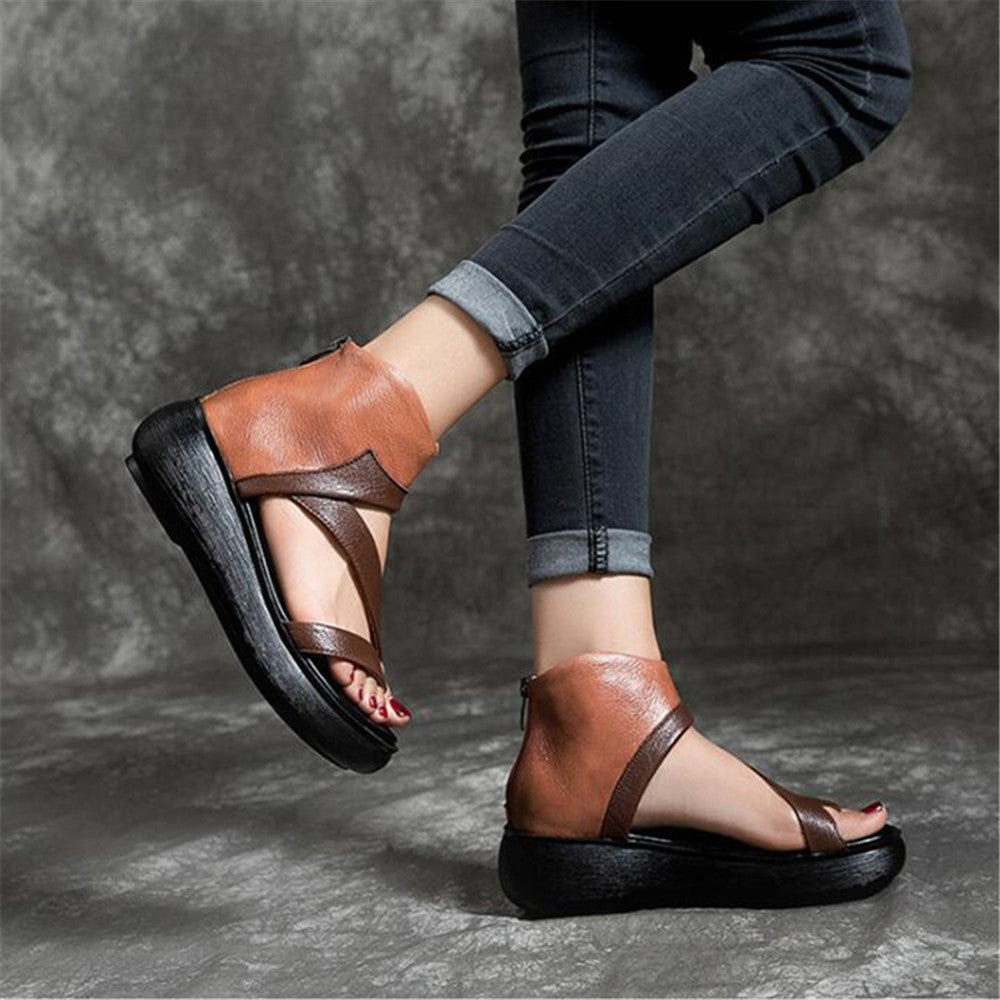 European And American Thick-soled Large Size Flat Color Block Flip-flop Sandals Ooho