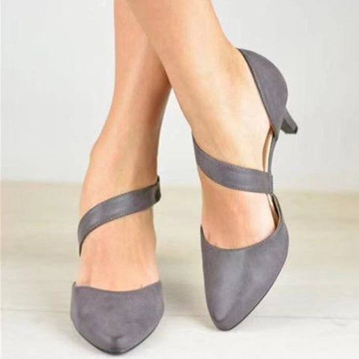 Pointed Stiletto Heel Hollowed Sandals Women Ooho