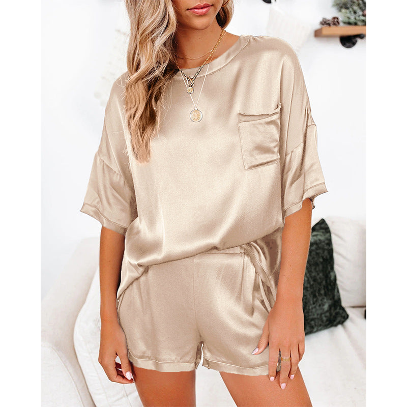 Pajama Set Short Sleeve Sleepwear Women Home Clothing Ooho
